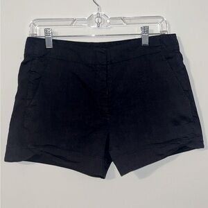 Theory Shorts Womens 6 Black Linen Blend Casual Beach Hiking Lake